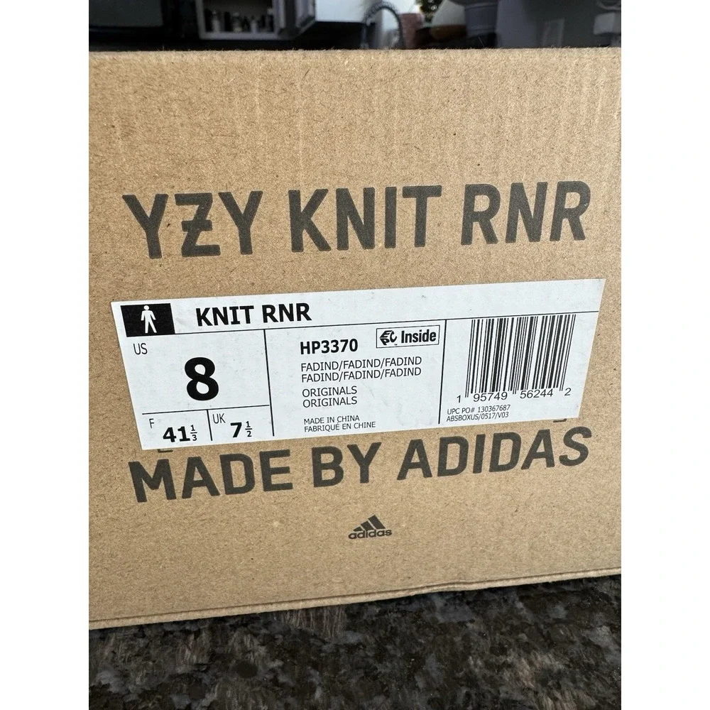 Adidas Yeezy Knit RNR Faded Azure HP3370 Mens Size 8 Low Top Sneakers